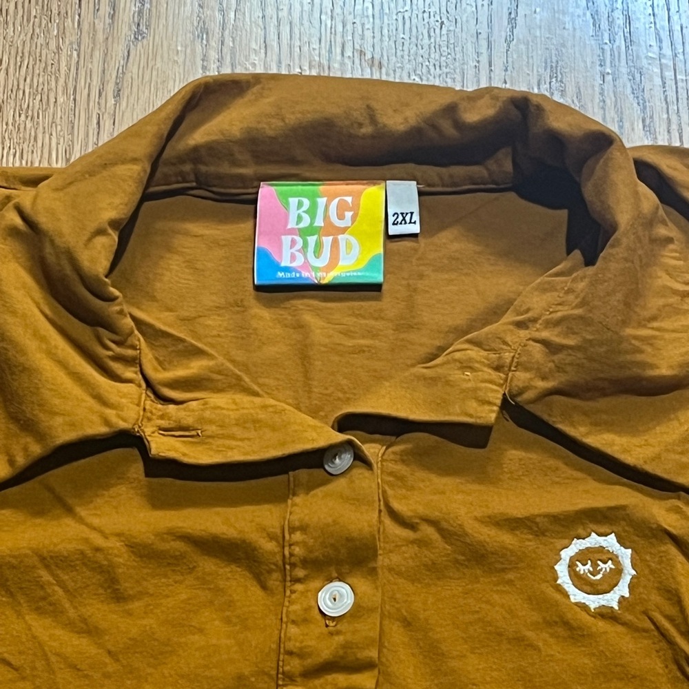 Big bud press mustard yellow collared shirt